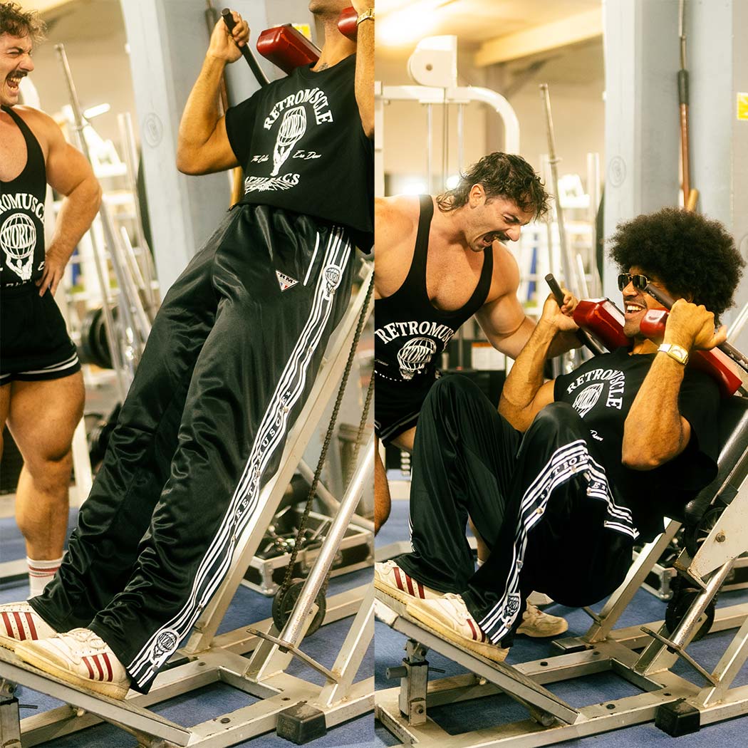 Pantalones deportivos vintage con cierre a presión | Negro