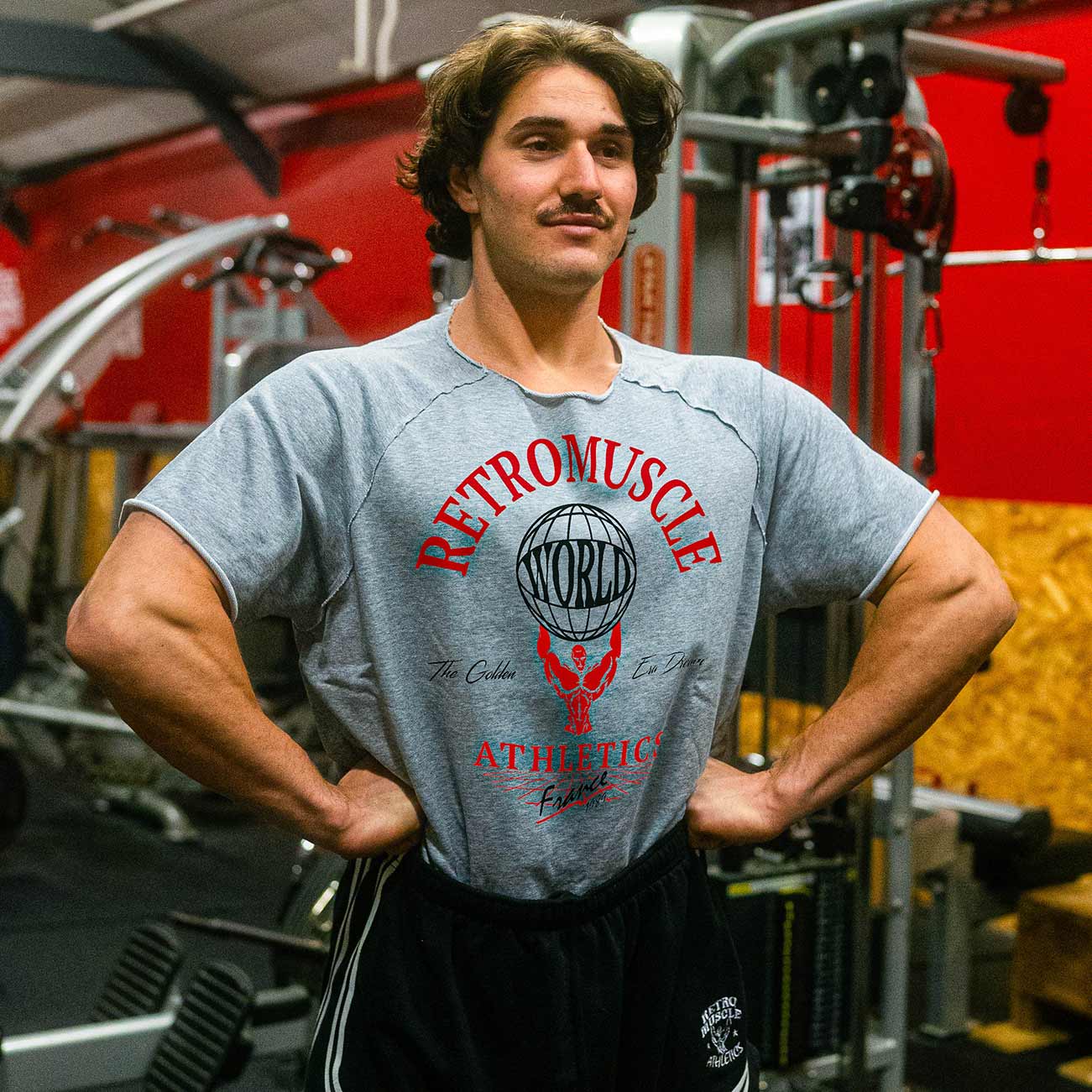 Ragtop T-Shirt Vintage RetroMuscle Musculation gris