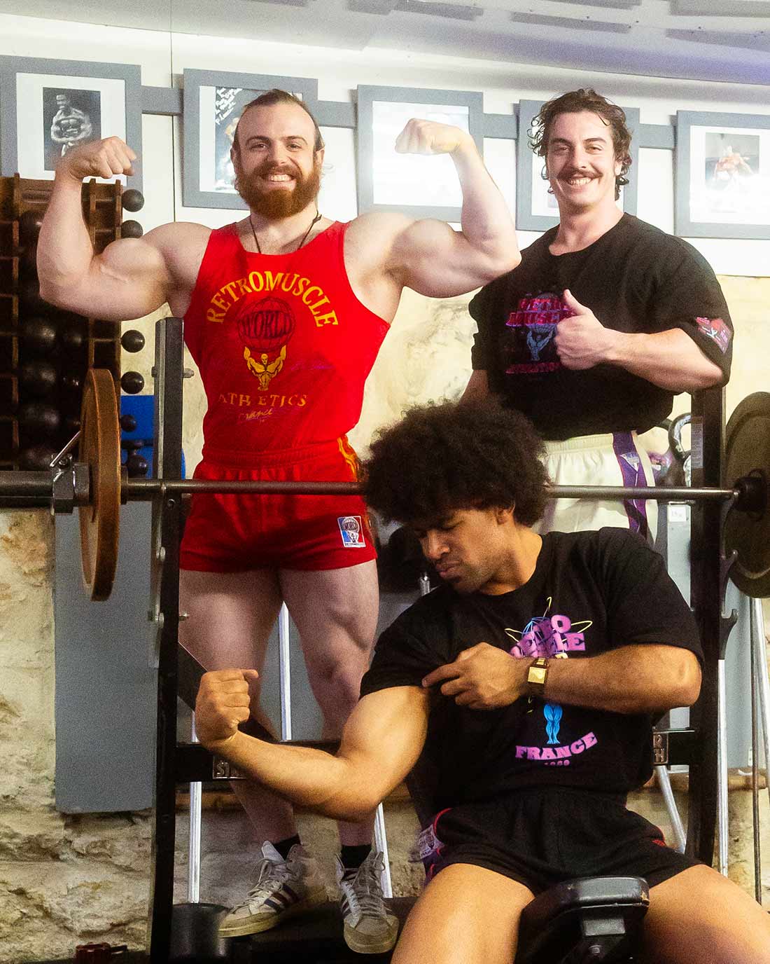 bodybuilders vintages année 80 avec vetements retromuscle golden era bodybuilding