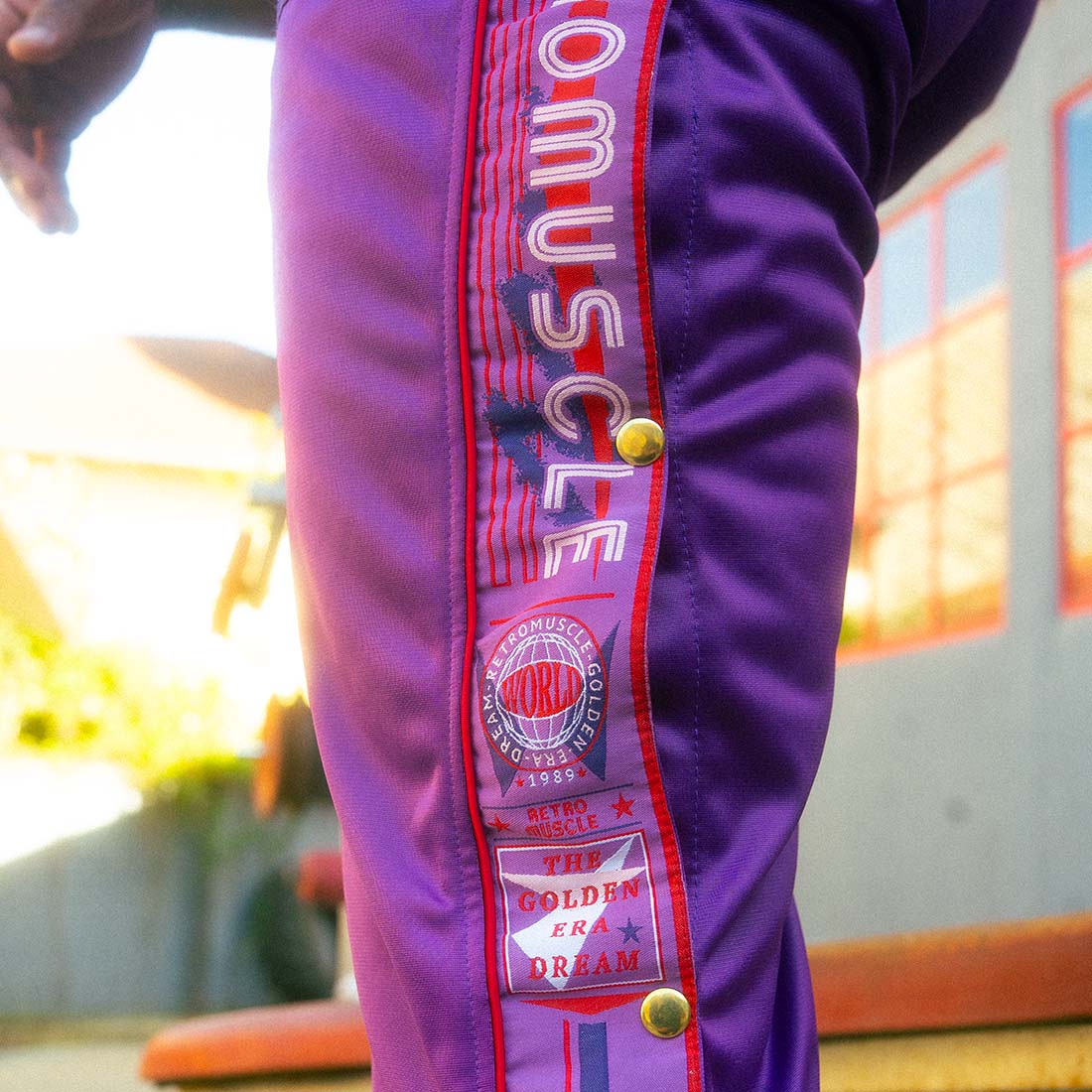 Vintage Snap-Pants Jogging | Purple