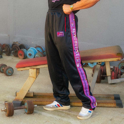 Vintage Snap-Pants Jogging | Black Purple