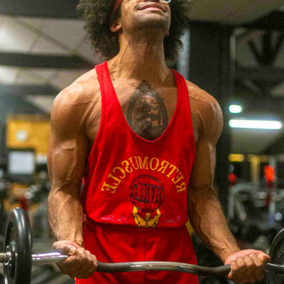 Classic Red Stringer (one size) - retromuscle1000- Tank-Tops - Athlète entrainement