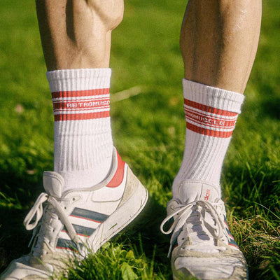 Chaussettes vintages année 80 retromuscle rouges
