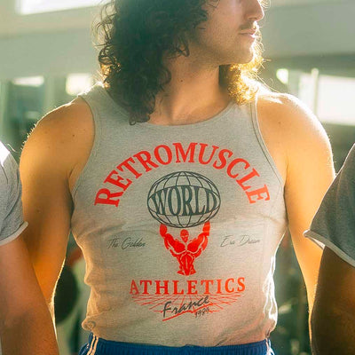 Debardeur gris vintage 80s - retromuscle- Tank-Tops